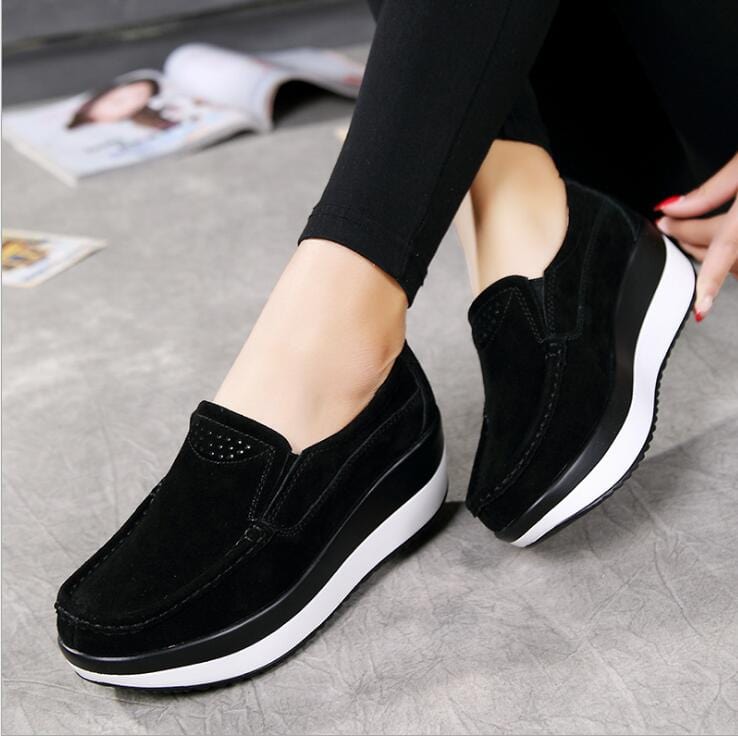 42 / black sh10585a 2023 New model women' shoe slip on platform shoes women casual