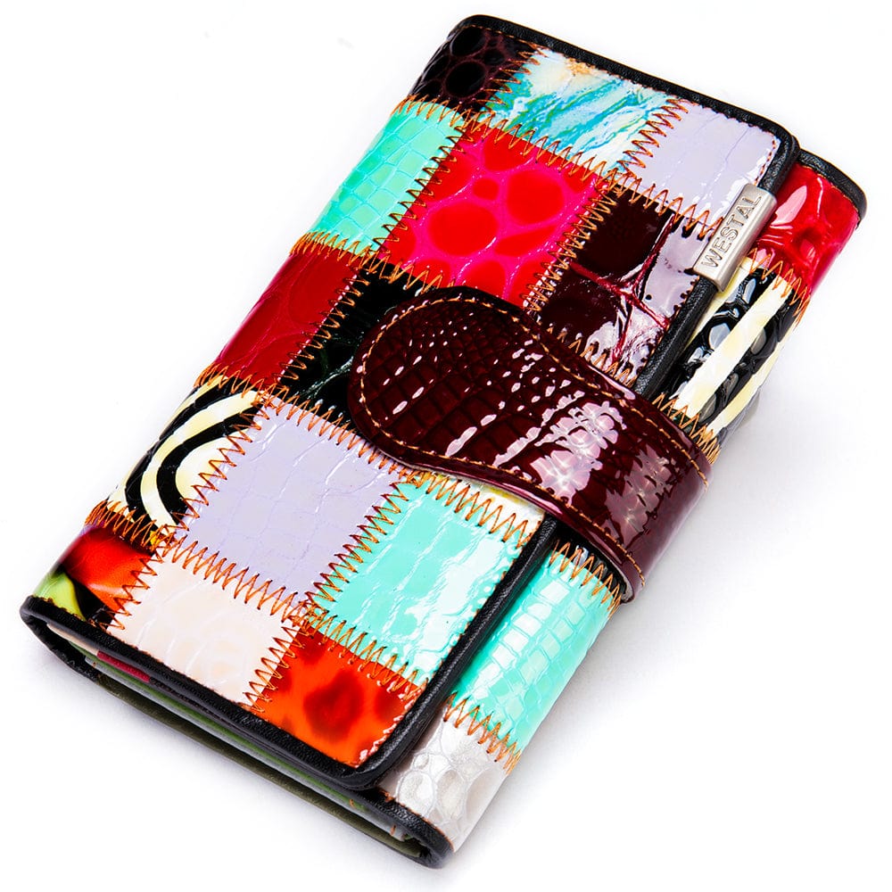 4203-colorful-FX WESTAL 4203 Women's Clutch Wallet with Long Zipper Boho Purses Coins and Cards Hasp Coin Wallet Designer Women Ladies Wallet