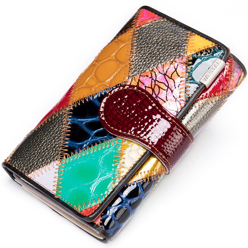 4203-colorful-LX WESTAL 4203 Women's Clutch Wallet with Long Zipper Boho Purses Coins and Cards Hasp Coin Wallet Designer Women Ladies Wallet