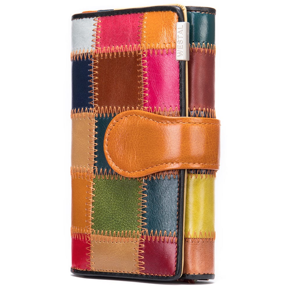 4203-oil-FX WESTAL 4203 Women's Clutch Wallet with Long Zipper Boho Purses Coins and Cards Hasp Coin Wallet Designer Women Ladies Wallet