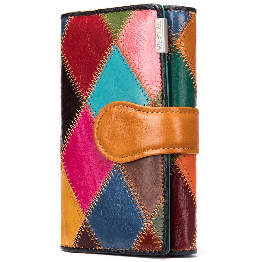 4203-oil-LX WESTAL 4203 Women's Clutch Wallet with Long Zipper Boho Purses Coins and Cards Hasp Coin Wallet Designer Women Ladies Wallet