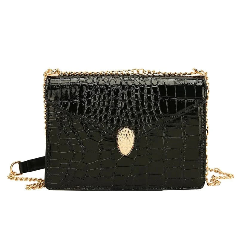 4968 Black Designer Crocodile Pattern Leather Women Handbags Luxury Brand Ladies Shoulder Messenger Bags High Quality Leather Tote Bag