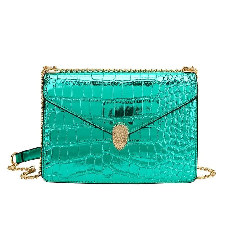 4968 Green Designer Crocodile Pattern Leather Women Handbags Luxury Brand Ladies Shoulder Messenger Bags High Quality Leather Tote Bag