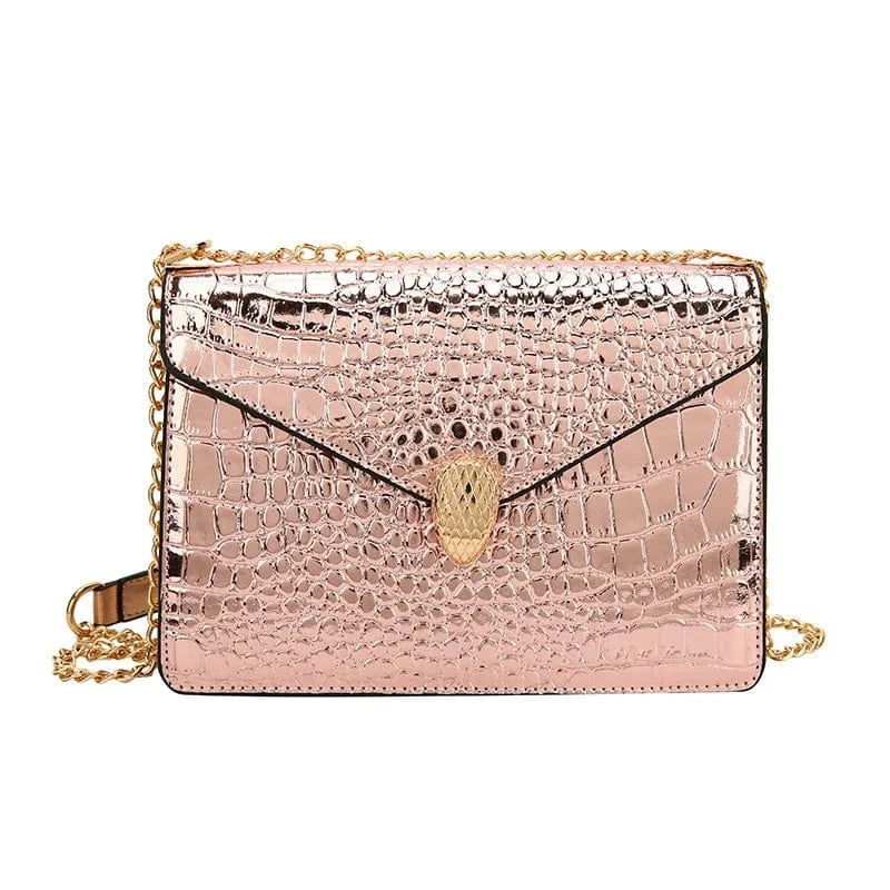 4968 Pink Designer Crocodile Pattern Leather Women Handbags Luxury Brand Ladies Shoulder Messenger Bags High Quality Leather Tote Bag