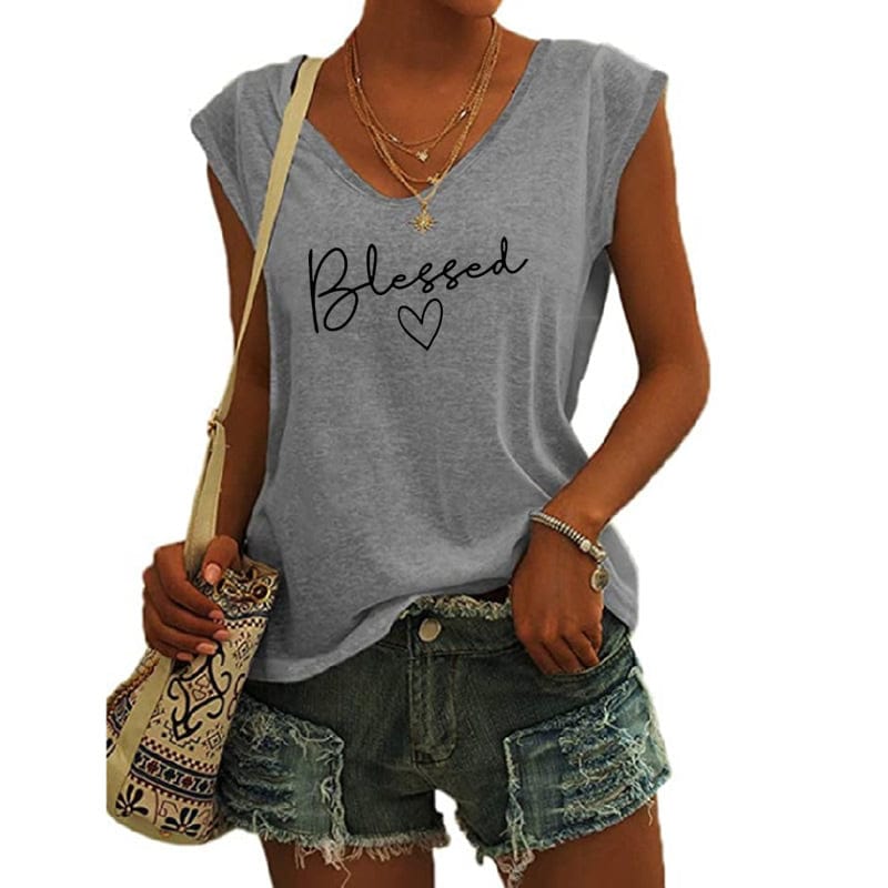 5 XL / Gray faith Blessed shirts for women drop t-shirts american clothing tshirts with tshirt custom logo printed y2k cotton shirt