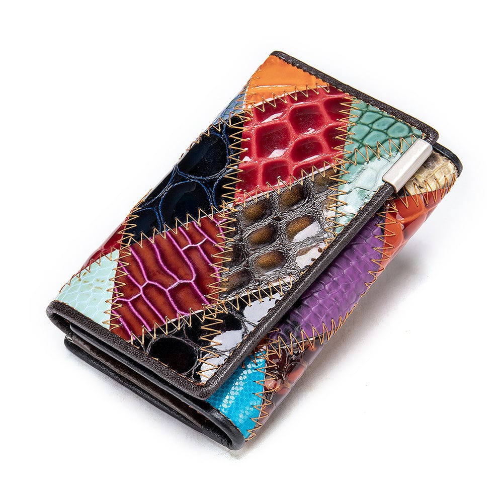 517-colorful-LX WESTAL 4203 Women's Clutch Wallet with Long Zipper Boho Purses Coins and Cards Hasp Coin Wallet Designer Women Ladies Wallet
