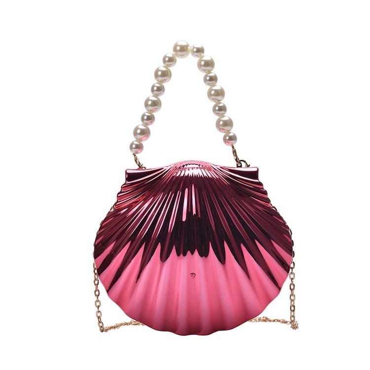 6 2023 Fashion Women Designer Pearl Chain Shell Bags Acrylic Clutch Purse and Hand Bag