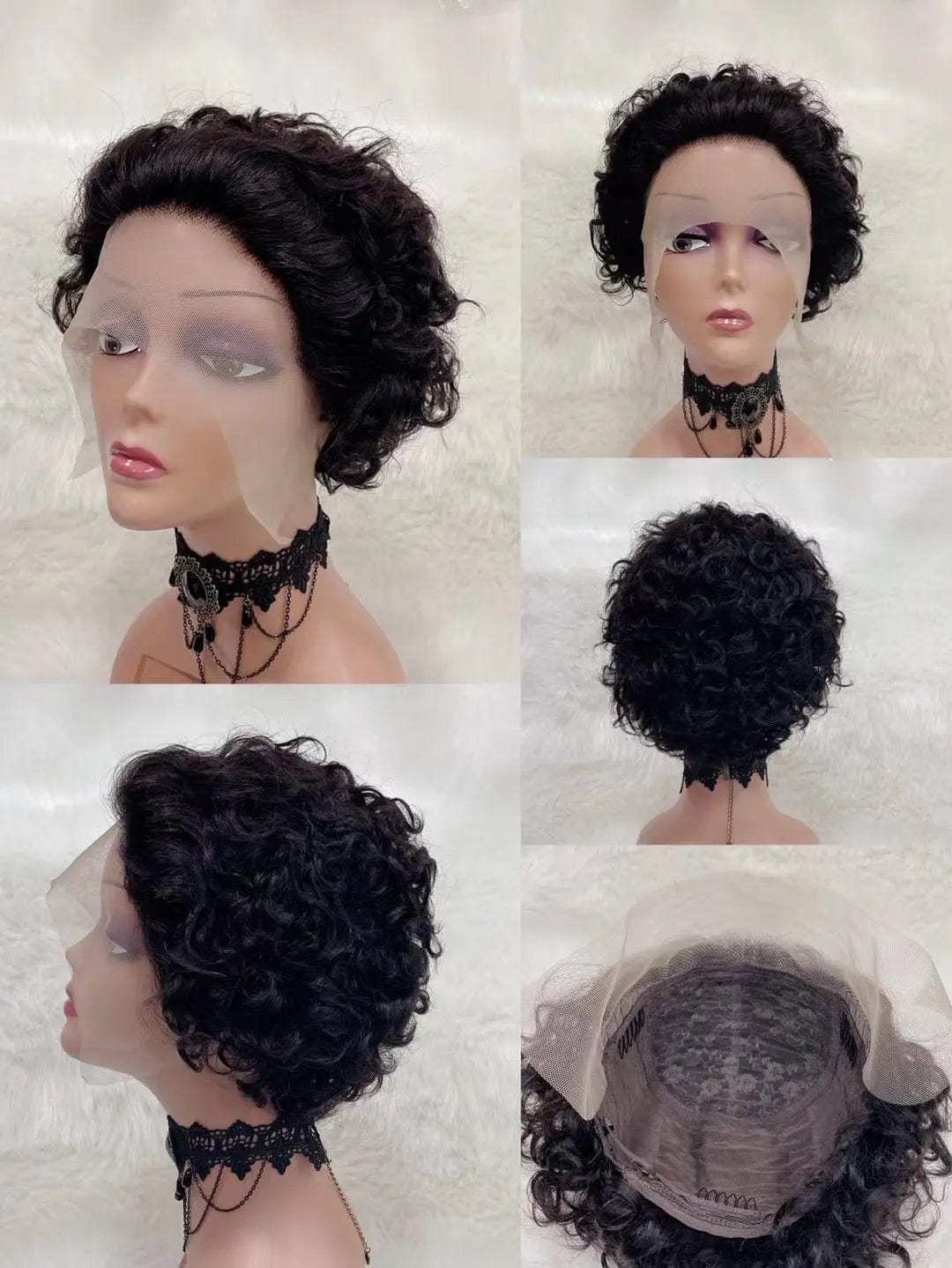 6 Inches / natural color 6 Inch Short Bob Pixie Cut Wig