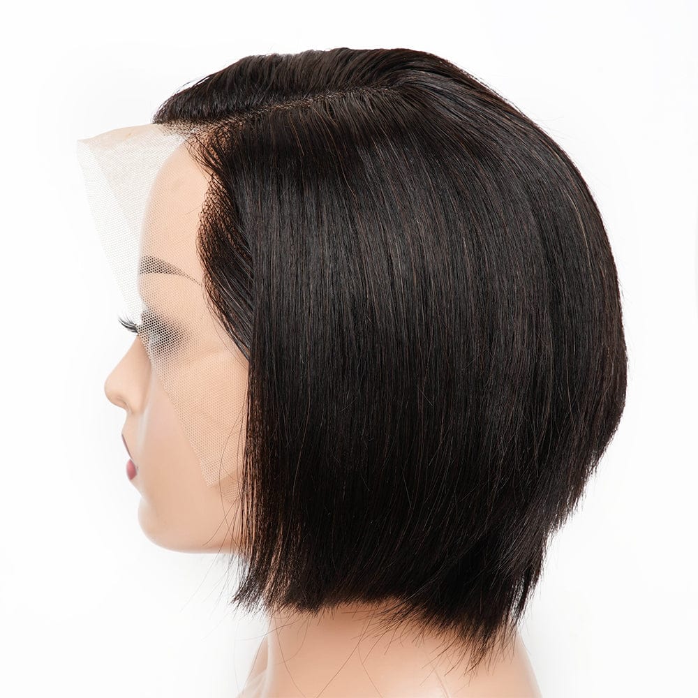 6 Inches / natural color Factory Outlet Pixie Cut Human Hair Wigs Ombre burg 99j Natural Sassoon Style Hair Wigs Glueless Short Cut Wig