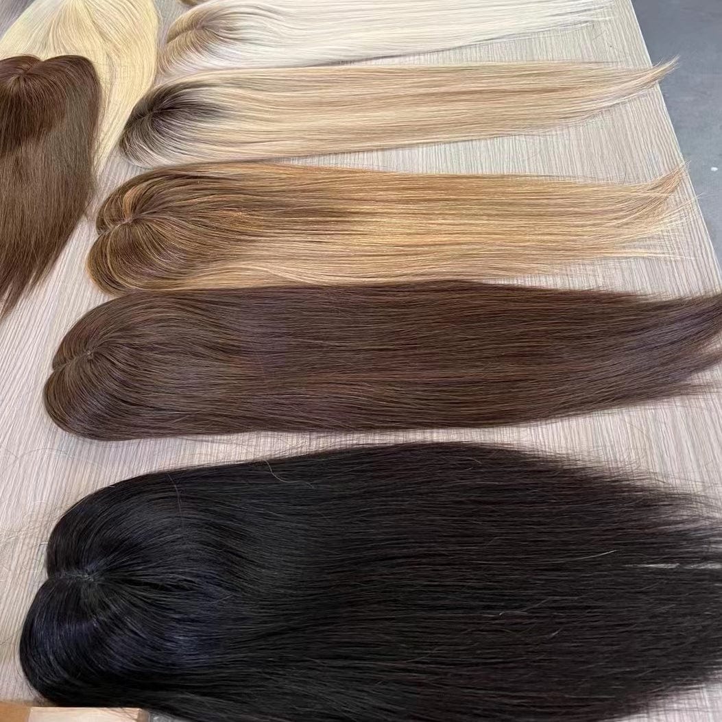 6"X 6.5'' 8''X 8'' Silk Top with Weft Back Silk Base Human Hair Wig