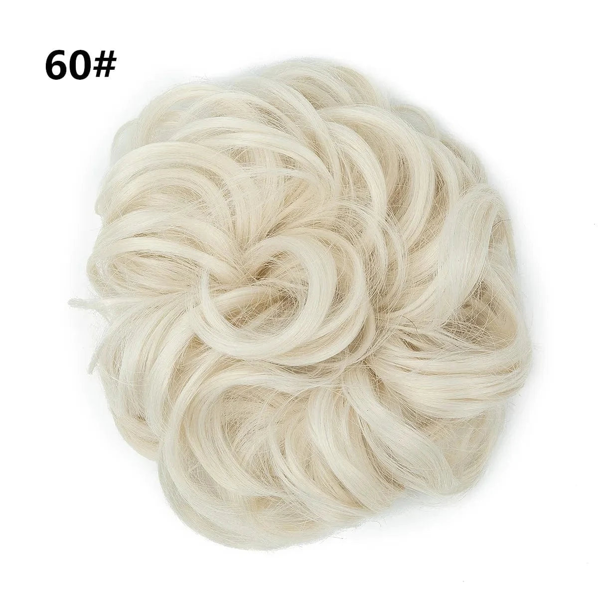 60# SARLA Wholesale Fabric Wrap Curly Wigs Scrunchie Elastic Rubber Band SyntheticEasy Messy Hair Bun Extensions chignon Hair Women