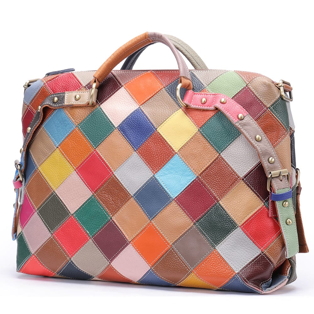 600-colorful Westal Women Multicolor Genuine Leather Tote Bag Leather Purses and Handbags Crossbody Bag Women Shoulder Bag Luxury Handbag