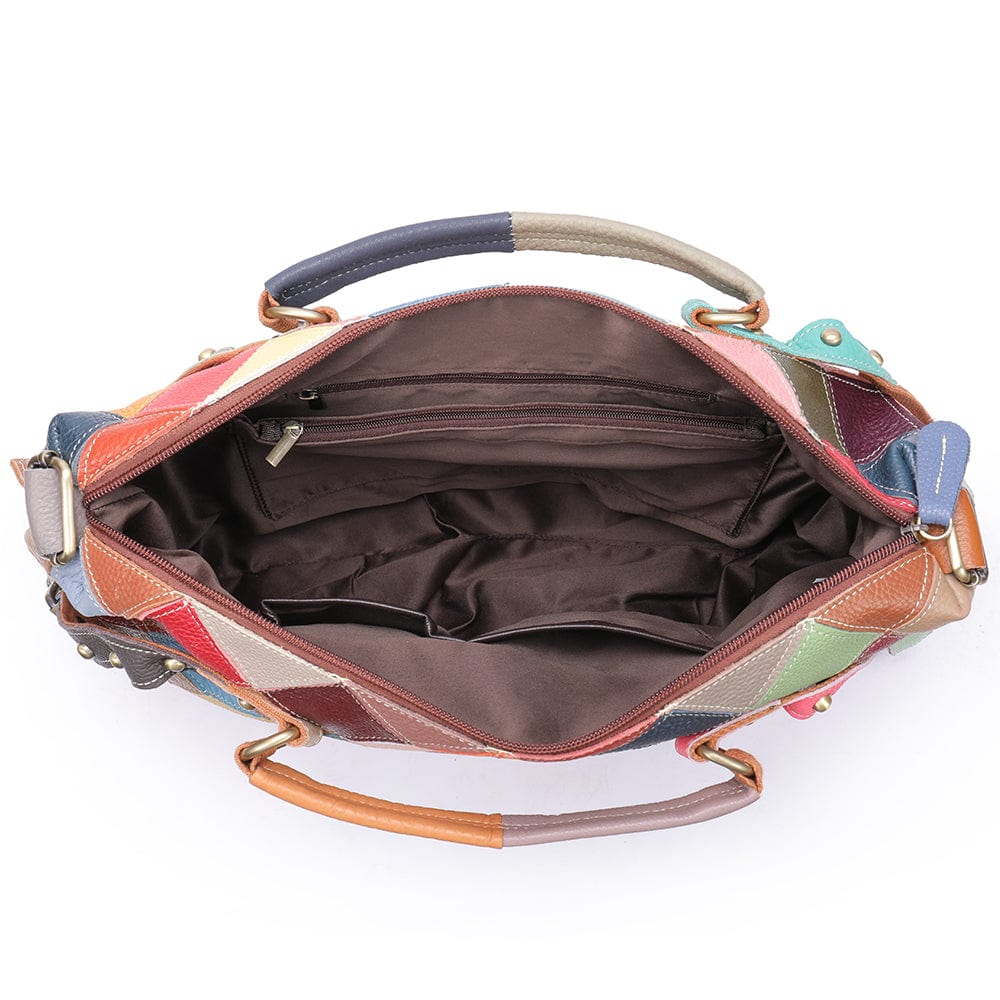 600-colorful Westal Women Multicolor Genuine Leather Tote Bag Leather Purses and Handbags Crossbody Bag Women Shoulder Bag Luxury Handbag