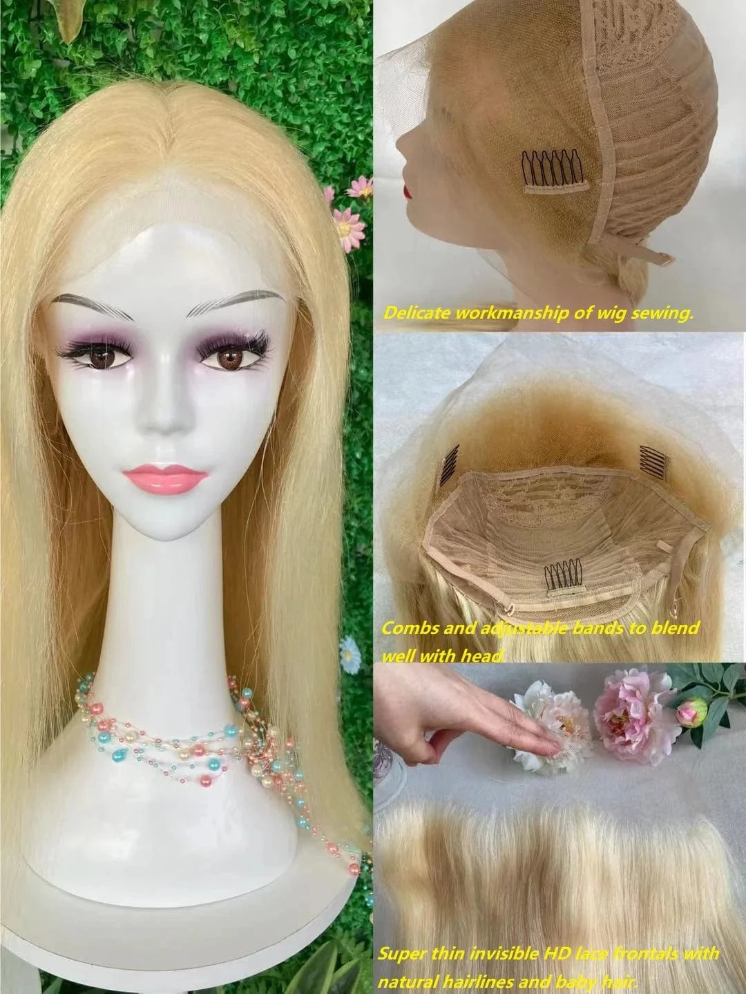 613 blonde HD Lace Frontal Wig straight and body wave blonde hair pre plucked HD Lace WIG 613 human hair wig