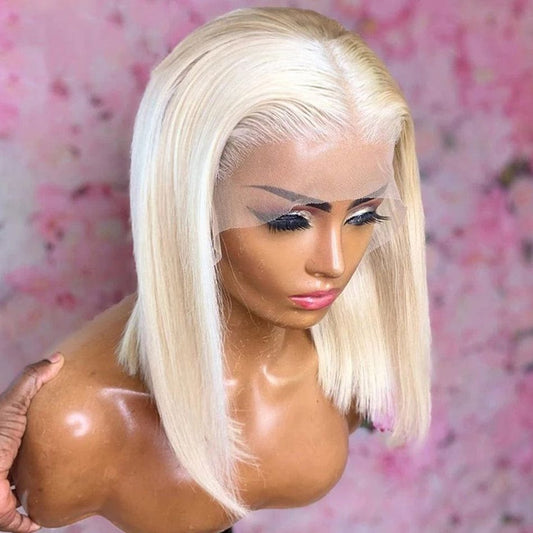 613 Blonde Short Colored Bob Wig Human Hair Lace Front Wig Vendor Pink 99J Cheap Full Lace Human Hair Bob Wigs For Black Women