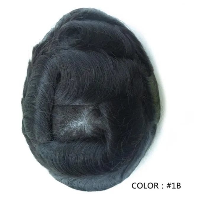 6inches / #1B / 8X10 Full Swiss Lace French 100% Human Hair system for Men Good quality Realistic Indian Hair Wigs wholesale price