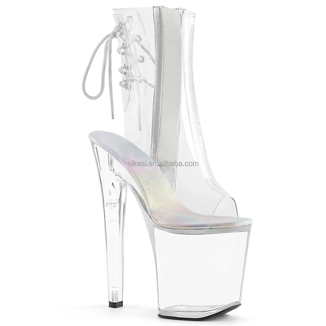 7inch-17cm Super high heels Transparent crystal shoes sexy super high heels pole dance stage show