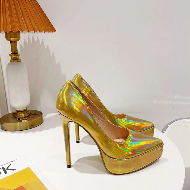 8 / Gold BUSY GIRL XSD4425 Pumps Talons pour femmes pleaser shoes platform office dress shoes ladies high heels for women heeled sandals