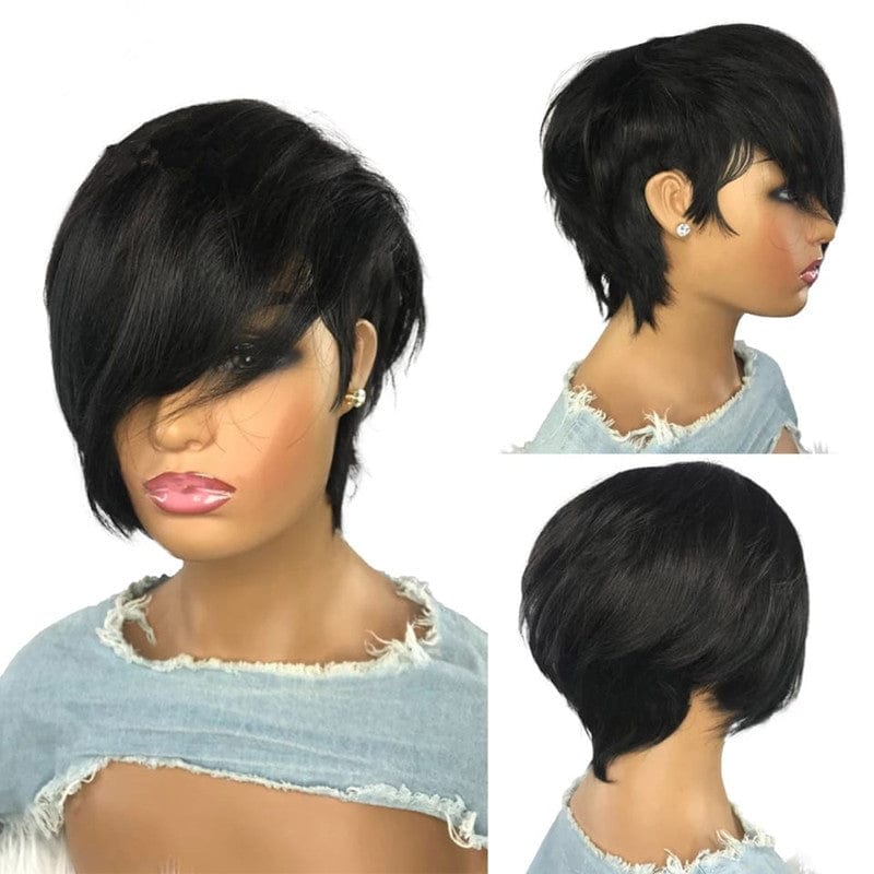 8 Inches / 13*4 Lace Front WIg Highknight Transparent Lace Front Brazilian Human Hair Wigs Short Pixie Cut Wig For Women Pre Plucked Short Pixie Human Hair Wig