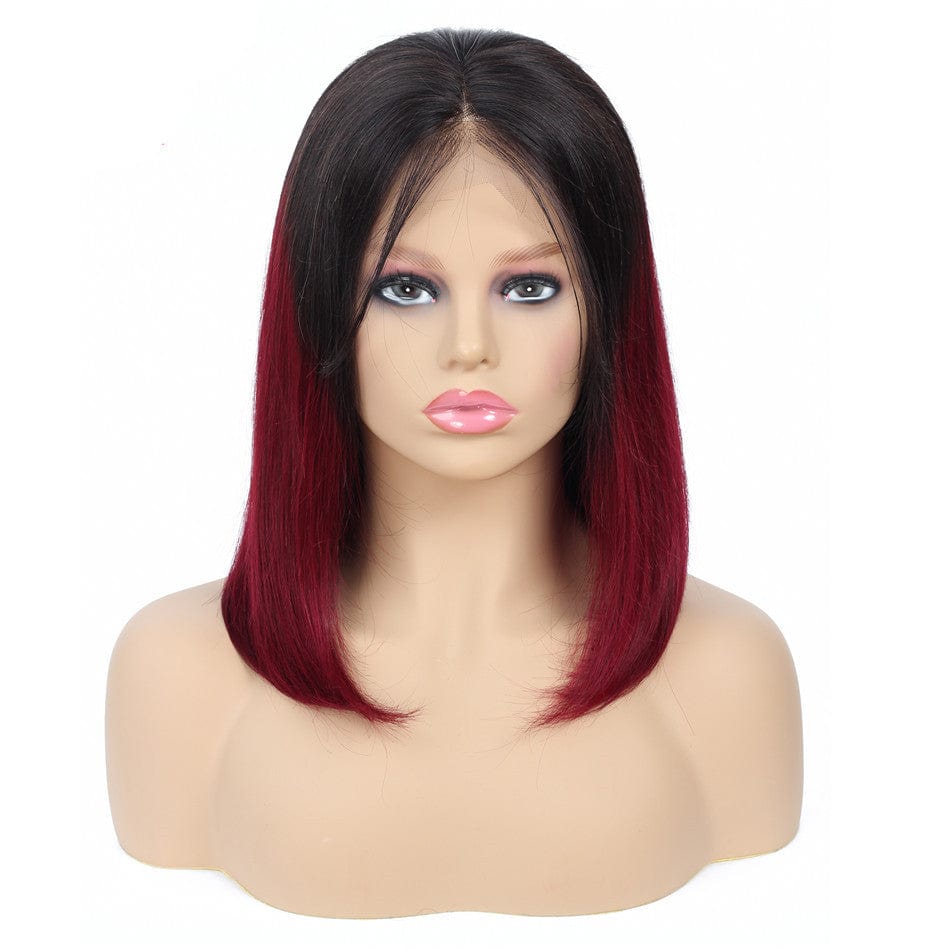8 Inches / 13x4 Lace Hot Sale 1B/99J Short BOB Wig Wine Red Burgundy Color Human Hair Wigs for Black Women 13*6 Brazilian Remy Hair Lace front wig