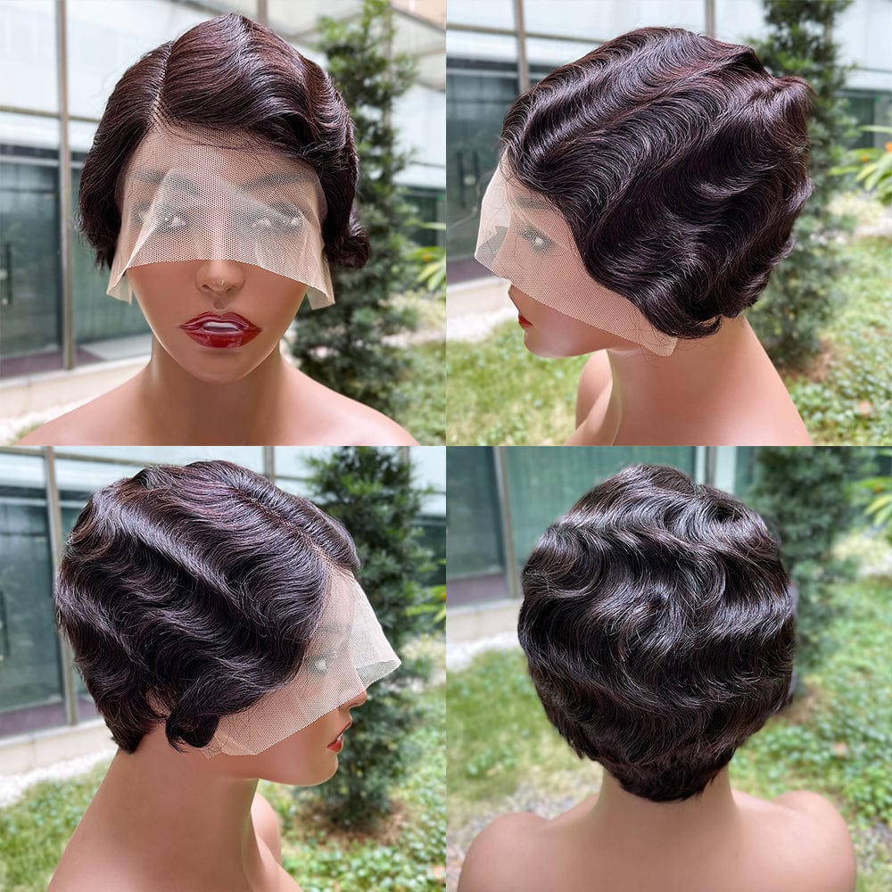 8 Inches / 3 T Part Lace Front Human Hair Wig 13x1 Lace Frontal Wigs  HD Transparent Lcae Colored Wig Remy With Baby Hair