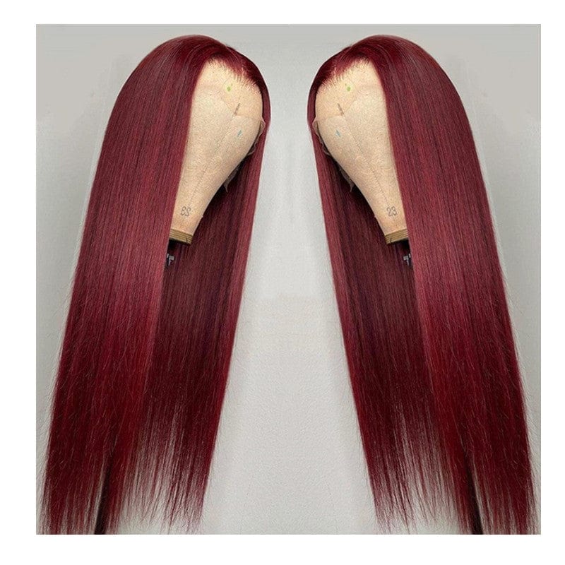 8 Inches / 4 Drop Shipping Ocean Body Wave Ombre 99J Burgundy Color Virgin Brazilian Cuticle Aligned Hair Lace Front Wigs