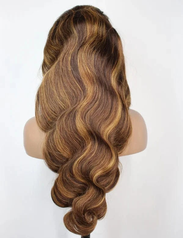 8 Inches / body wave Highlight wig Wholesale 100% Virgin Brazilian Human Hair Frontal Highlight Wigs highlight lace front human hair wig