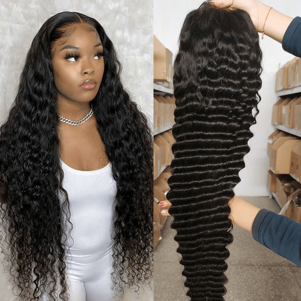 8 Inches / Color 16 Double Weft 100% Raw Human Hair Deep Body Wave Full Cuticle Aligned Burmese Human Hair HD Lace Front Wig