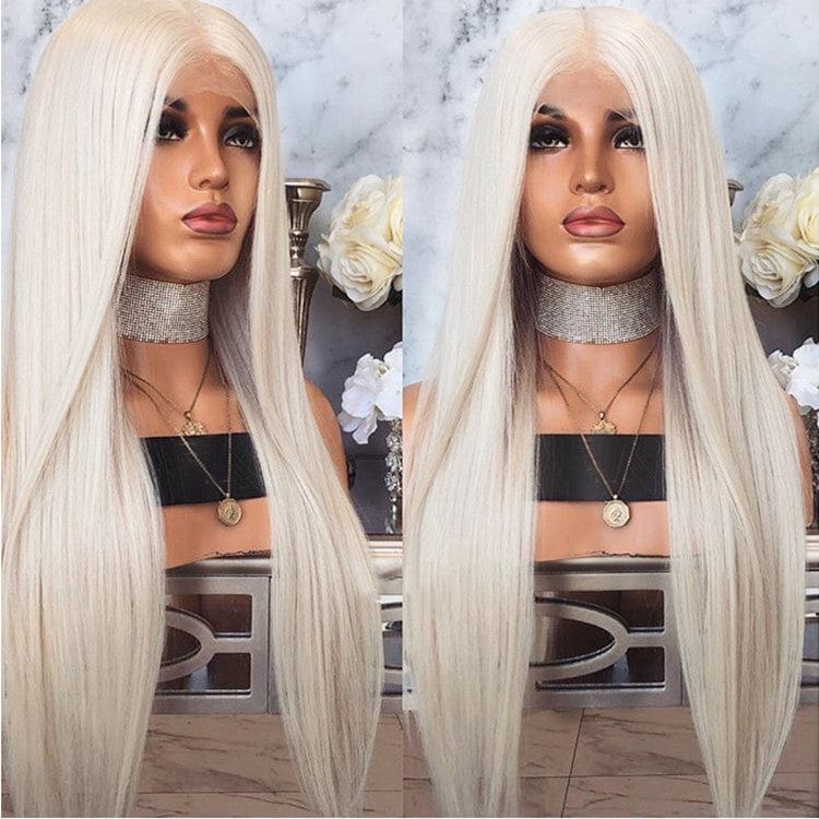8 Inches / Color 25 Transparent Lace Platinum Blonde Body Wave Pre Plucked European Virgin Human Hair Lace Front Wig