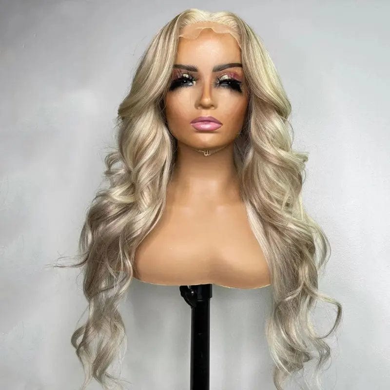 8 Inches / Color 3 Professional Hair Vendors Highlight Blonde Human Virgin Hair 13*4 Transparent HD Lace Front Wigs