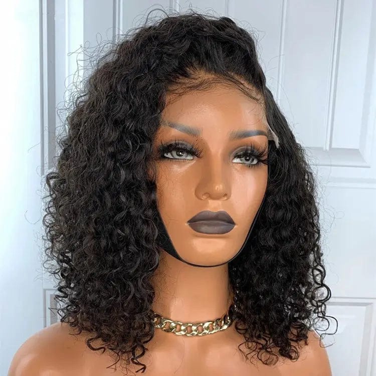8 Inches / # Color5 Natural Black Bob Wig Cuticle Aligned With Baby Hair Bleached Knots Brazilian Hair Lace Front Wigs