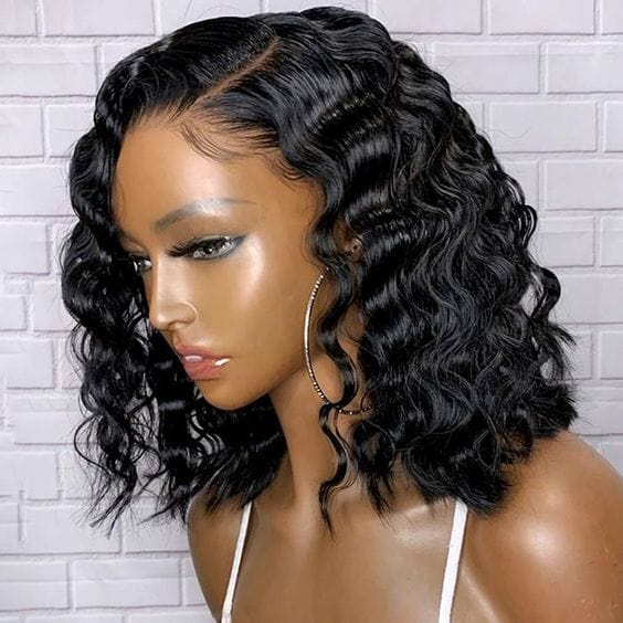 8 Inches / Deep Wave 150% Density Transparent Bone Straight Bob Wig Cuticle Aligned Virgin Body Wave 4X4  Brazilian Human Hair Glueless Hd Lace Wig
