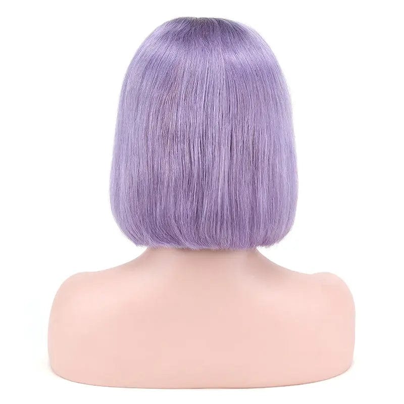 8 Inches / lightpurple Colored Wig Brazilian Human Hair