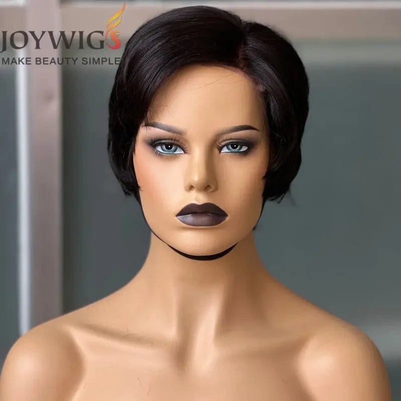 8 Inches / natural color Joywigs 2022 Hot Selling 8inch 130% Pixie Cut Wig