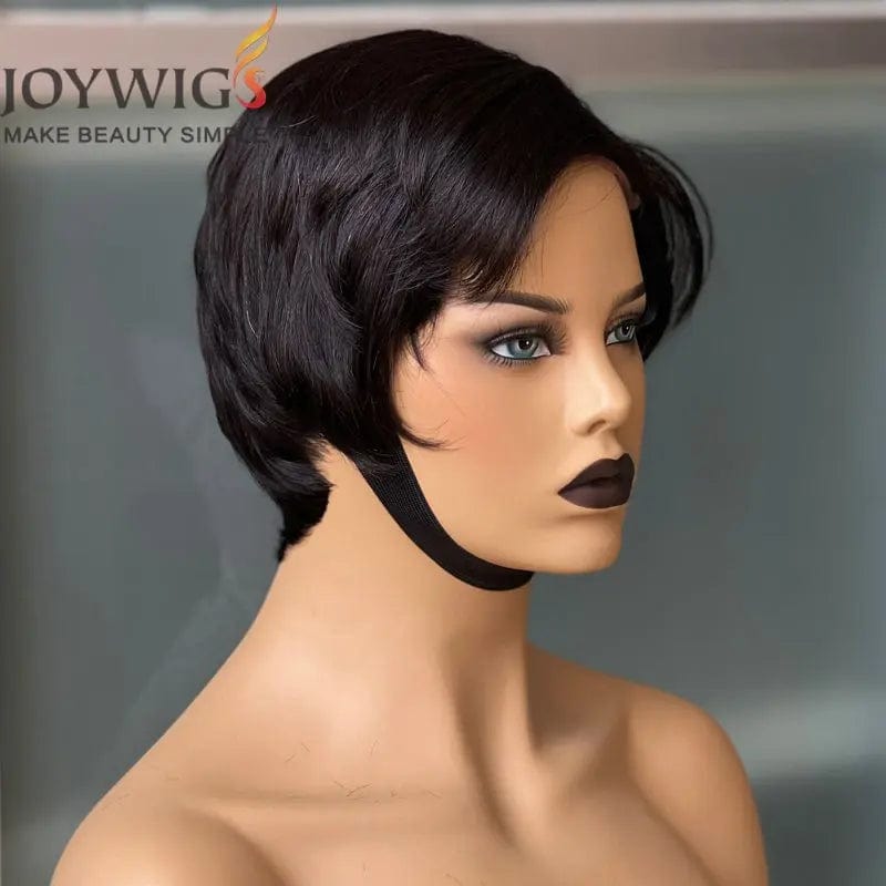 8 Inches / natural color Joywigs 2022 Hot Selling 8inch 130% Pixie Cut Wig