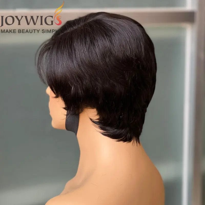 8 Inches / natural color Joywigs 2022 Hot Selling 8inch 130% Pixie Cut Wig