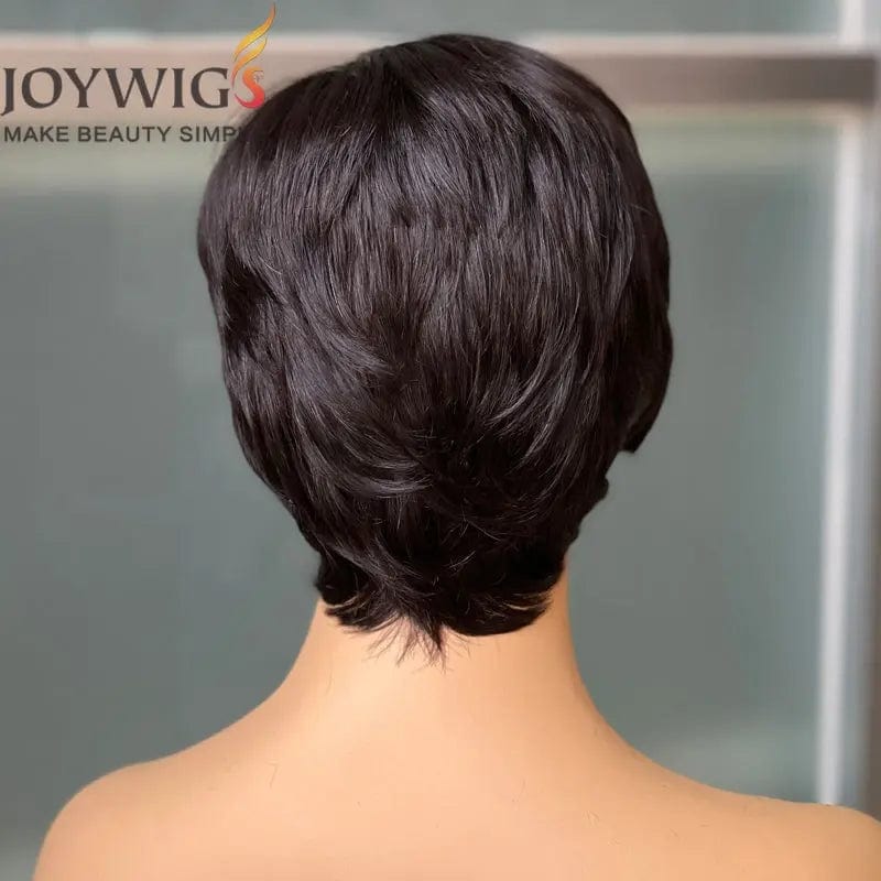 8 Inches / natural color Joywigs 2022 Hot Selling 8inch 130% Pixie Cut Wig