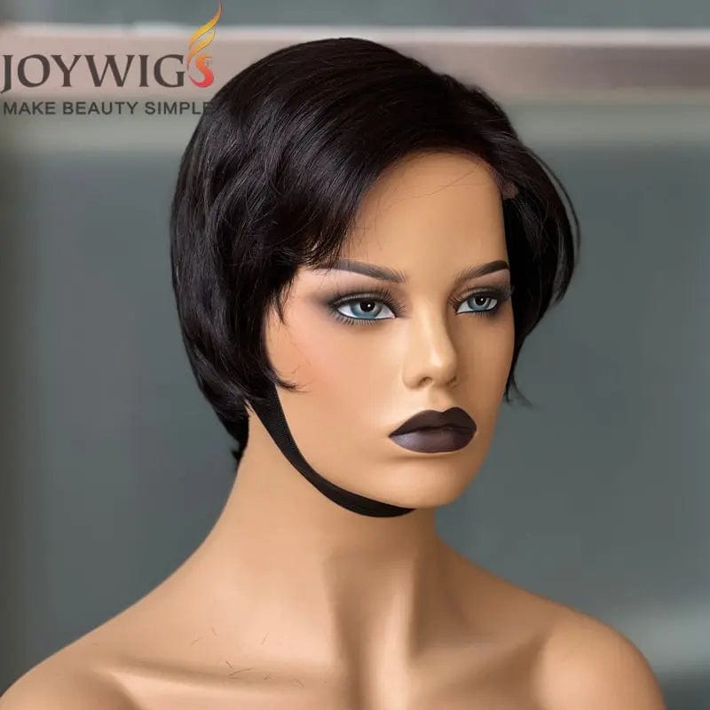 8 Inches / natural color Joywigs 2022 Hot Selling 8inch 130% Pixie Cut Wig