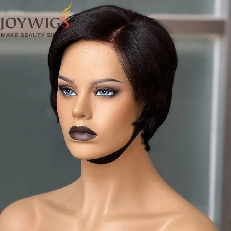 8 Inches / natural color Joywigs 2022 Hot Selling 8inch 130% Pixie Cut Wig