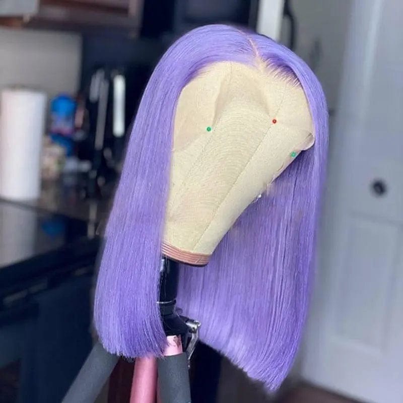 8 Inches / Purple Color Discount Deal Orange Ginger Bob Full Virgin