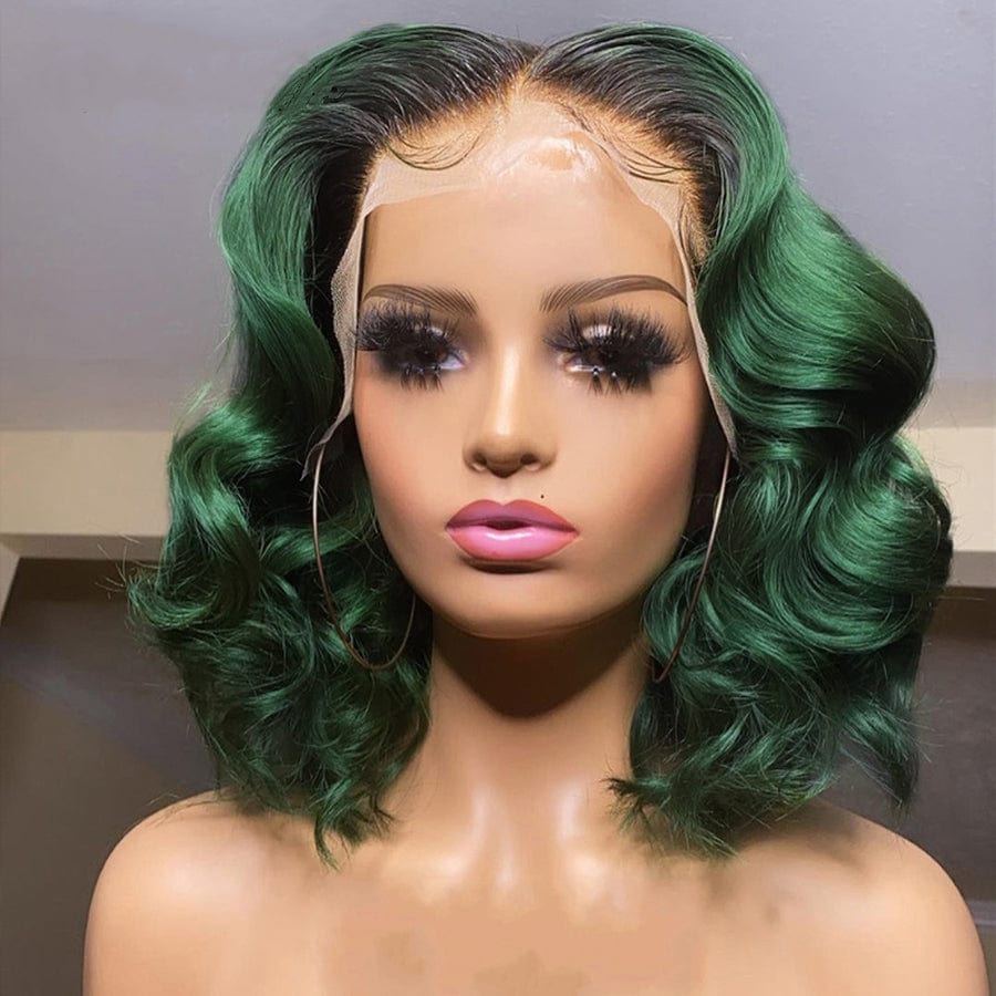 8 Inches / Style 5 Wholesale Color Bob Wigs Burgundy Color Silky Straight HD Transparent Lace Front Wigs for Black Women