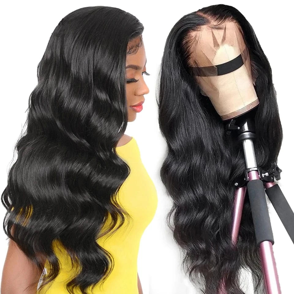 8 Inches / Wig 11 Full Medium Density 1B Blonde Balayage Color Body Wave Virgin Cuticle Human Hair HD Swiss Lace Front Wigs