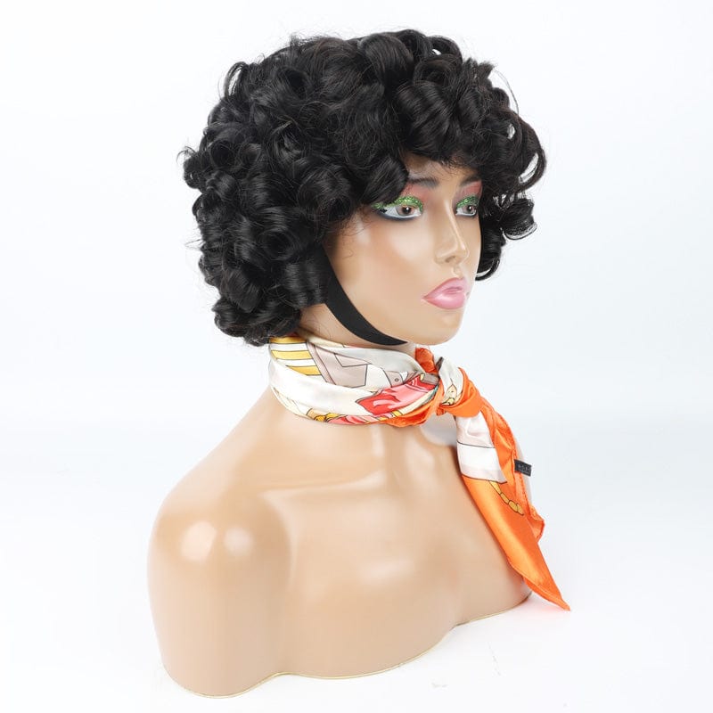 8 Inches / XY-210291B Mayqueen Wholesale Human Hair Super Double Drawn Bob Straight With Bang Natural Ombre Color Closure Lace Frontal Wigs For Black