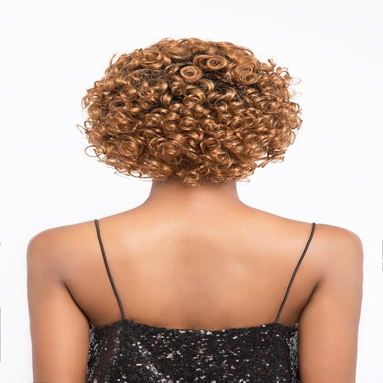 8 Inches / Yellow Oprah Charming Flower Curl Different Colors Human Hair Wig In Stock