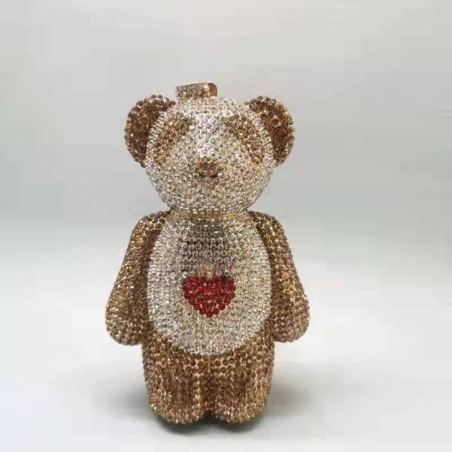 9*15 / god 2022 Xianjian Luxury Designer Gloomy Diomand Bear Purse Handbag Evening Clutch Key Holder Bags Crystal Bear Purse Bags