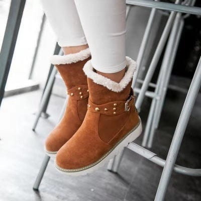 9 / color 4 New Design Cheap warm winter suede leather flat heel shoes real sheep fur snow boots for fashion
