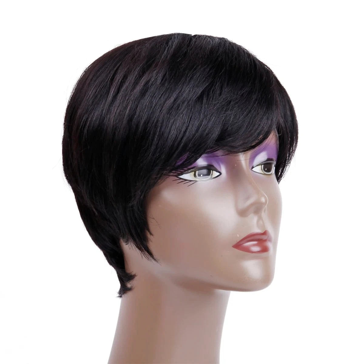 9 Inches / Q10269 Wholesale 9 inch Short human Hair Wigs Natural Black Indian Hair Wigs for Black Women