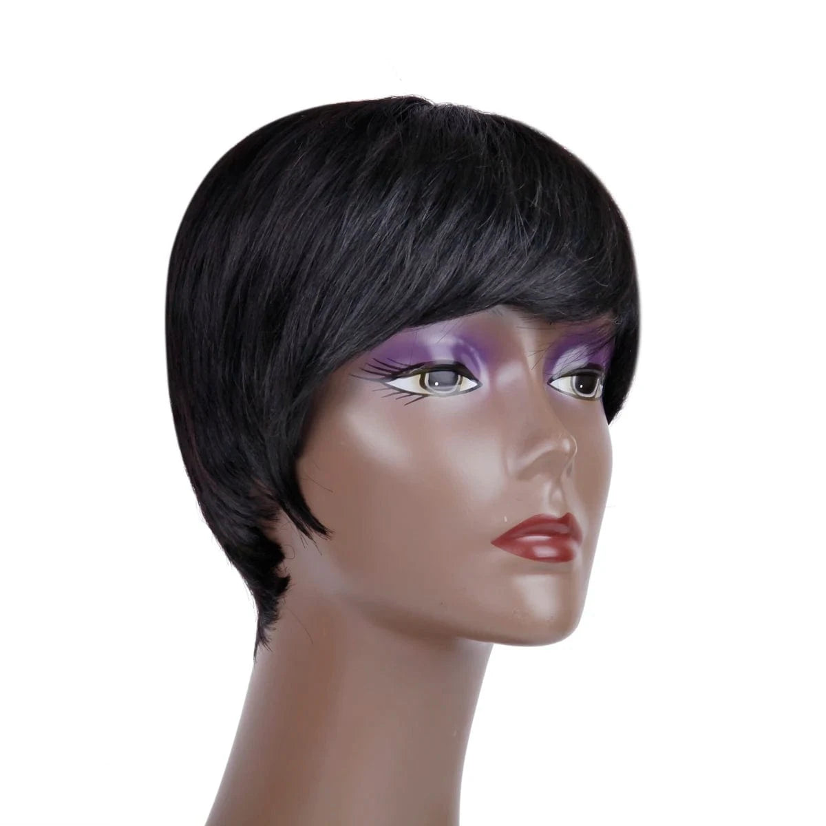 9 Inches / Q10269 Wholesale 9 inch Short human Hair Wigs Natural Black Indian Hair Wigs for Black Women