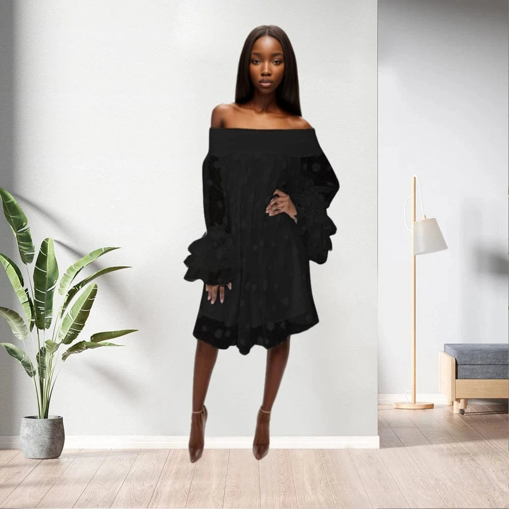 90703-MX25 off shoulder fit and flare plus size dress for girls