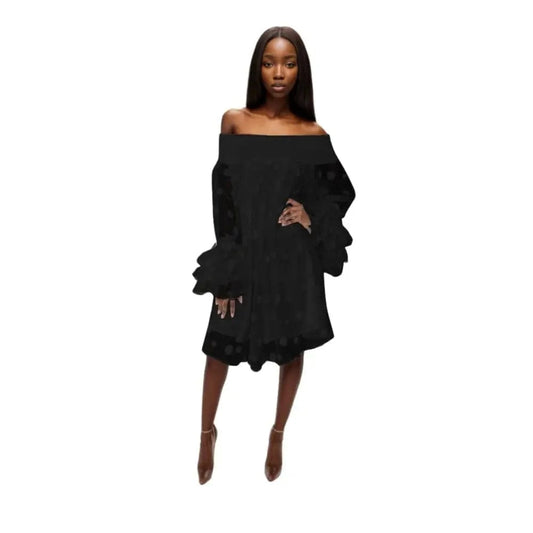 90703-MX25 off shoulder fit and flare plus size dress for girls